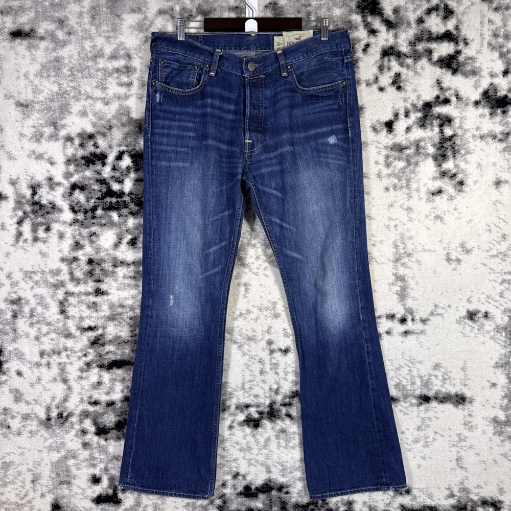 Hollister Boomer Bootcut Slim Jeans Mens Size 36x33 Coastal y2k Skater Grunge